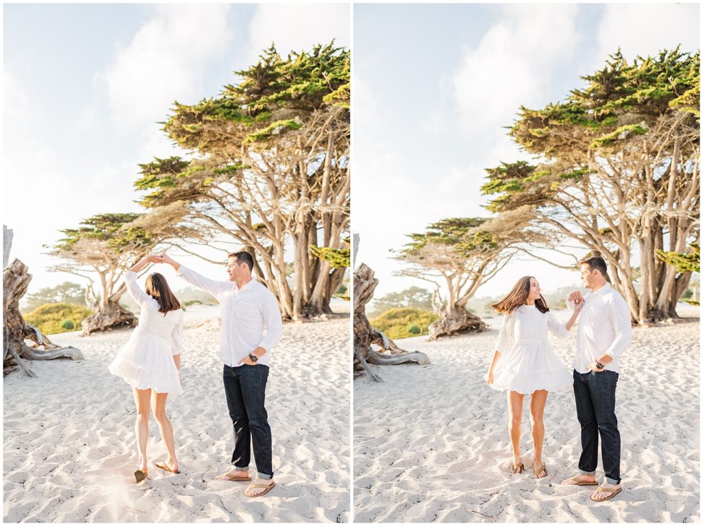 Couple dancing in the sand