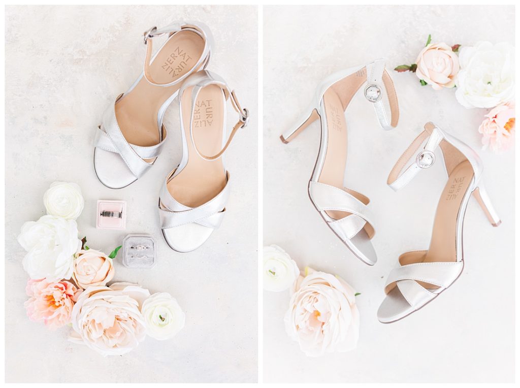 wedding shoe details on wedding day