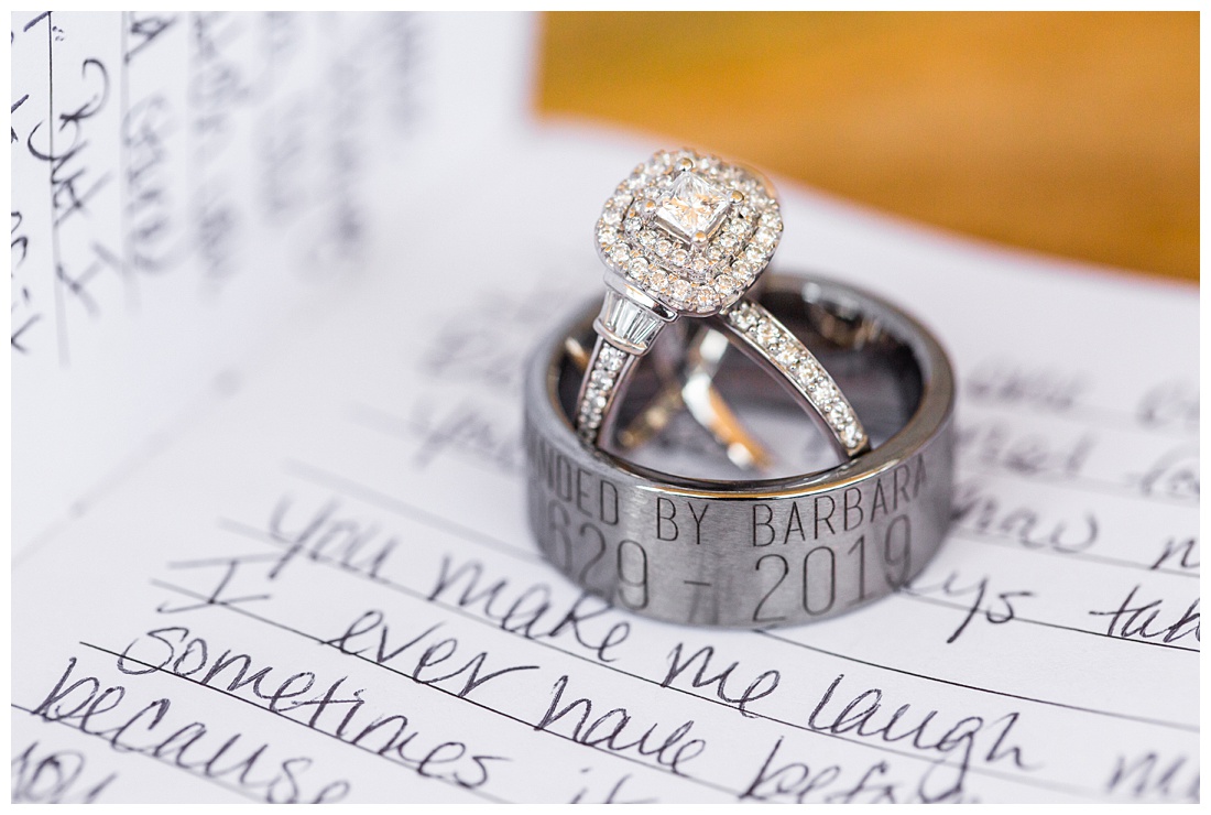 wedding ring details on wedding day