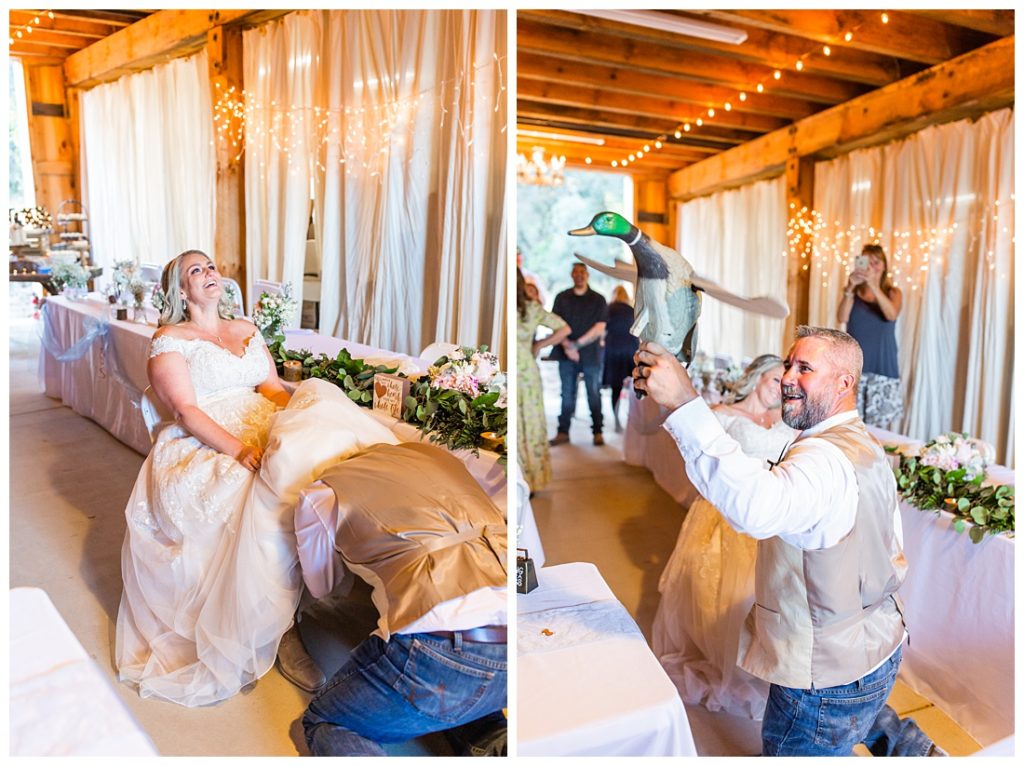garter toss at wedding