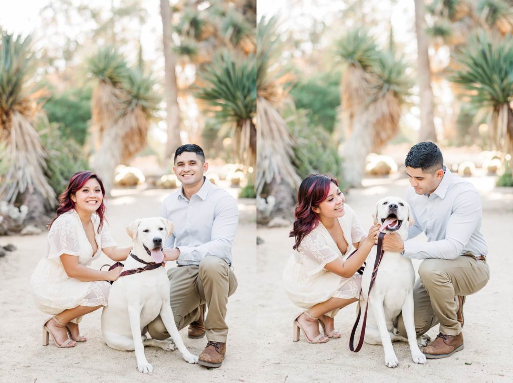 engagement session with couples dog