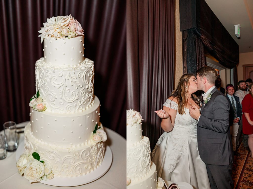 cake cutting wedding photos