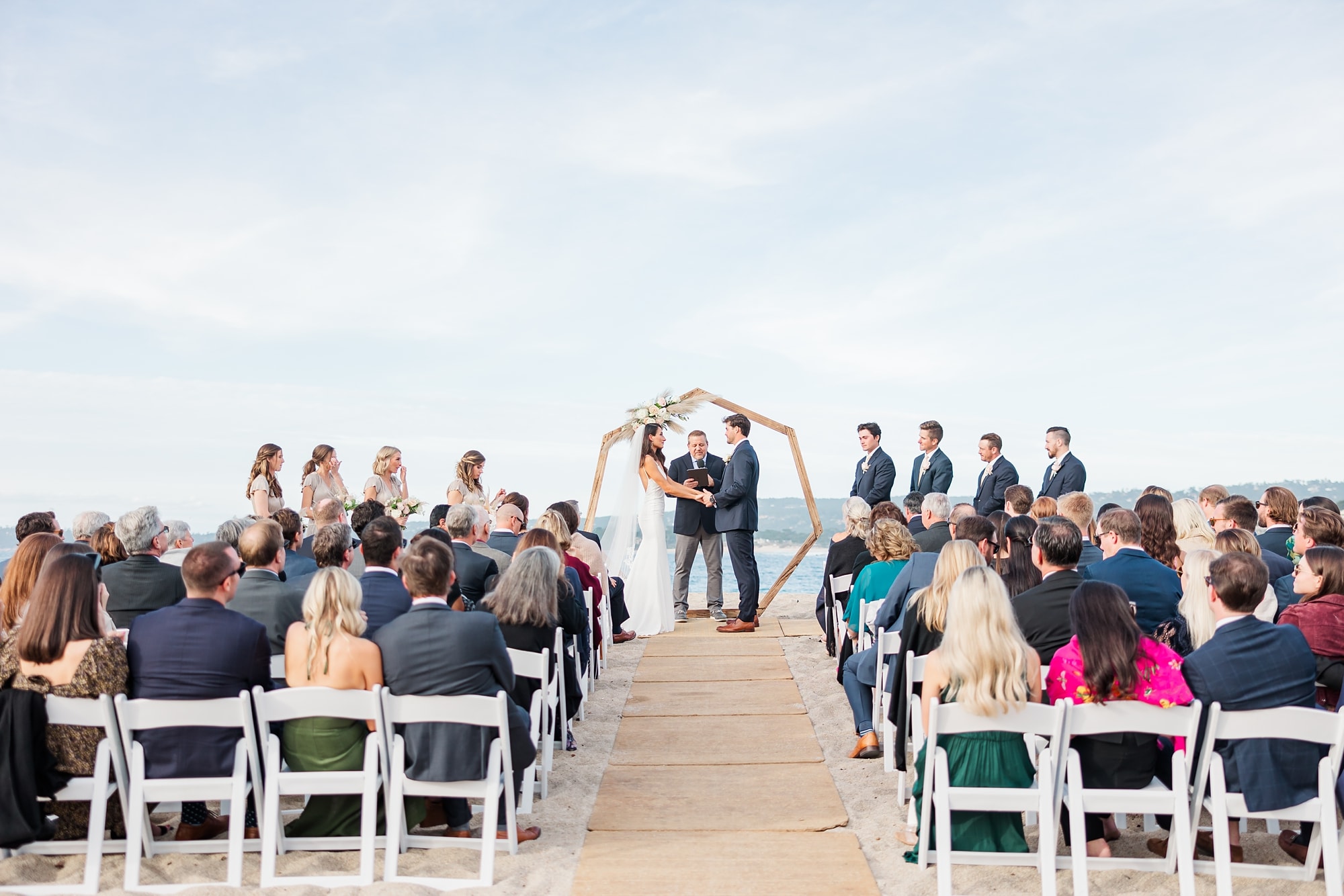 carmel fields wedding ceremony on the beach