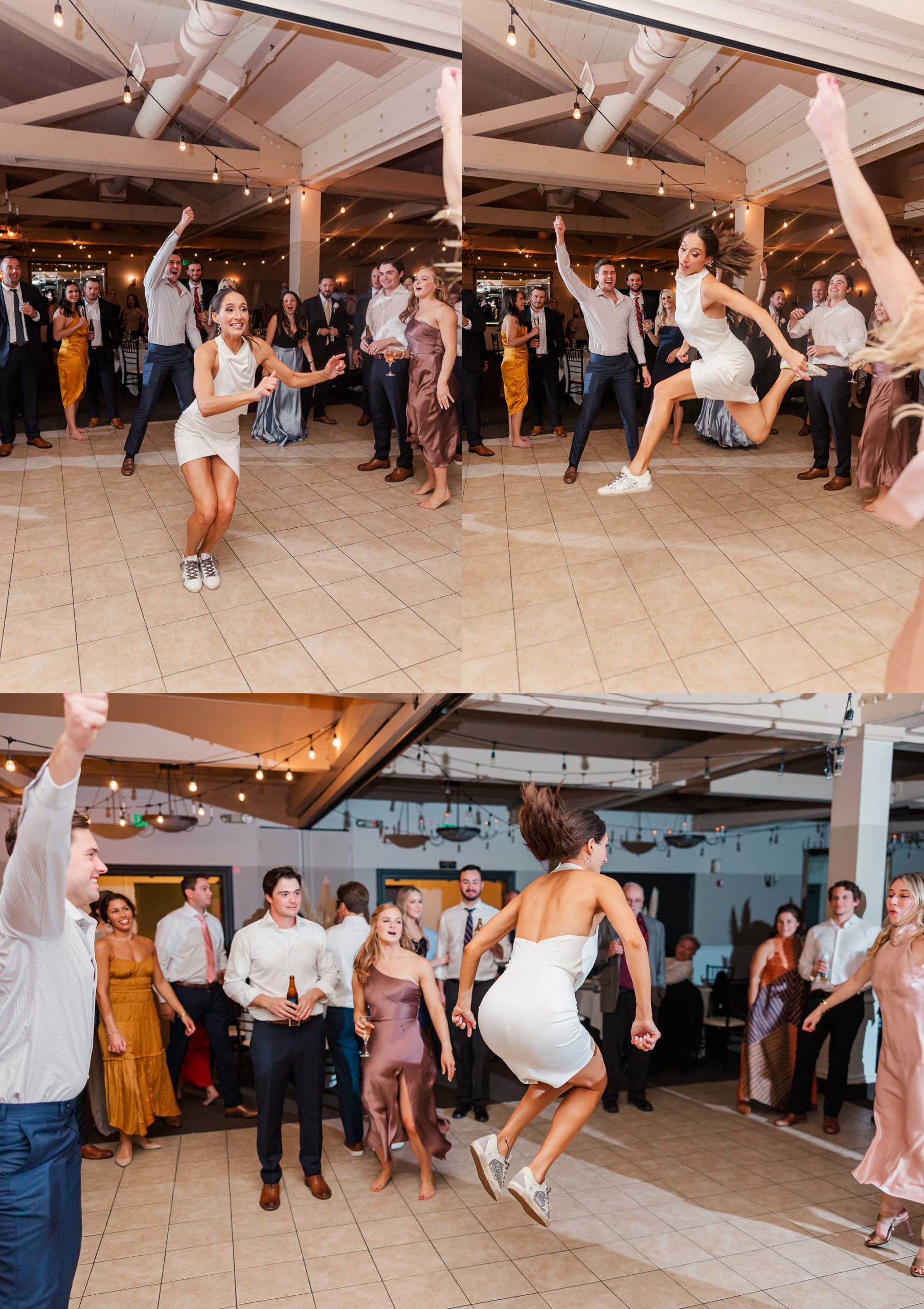 double dutch jumprope with no rope at wedding 