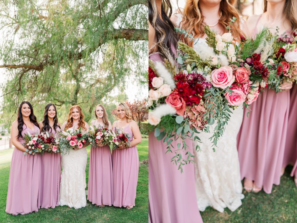 bridal party portraits on wedding day