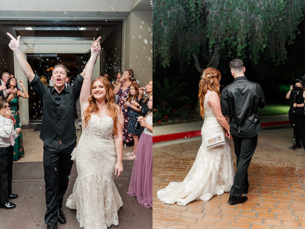 bubble exit at wedding