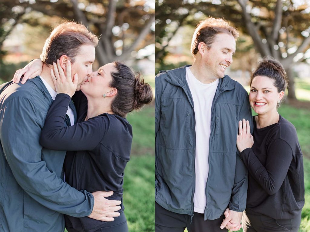 kissing photo at engagement photos