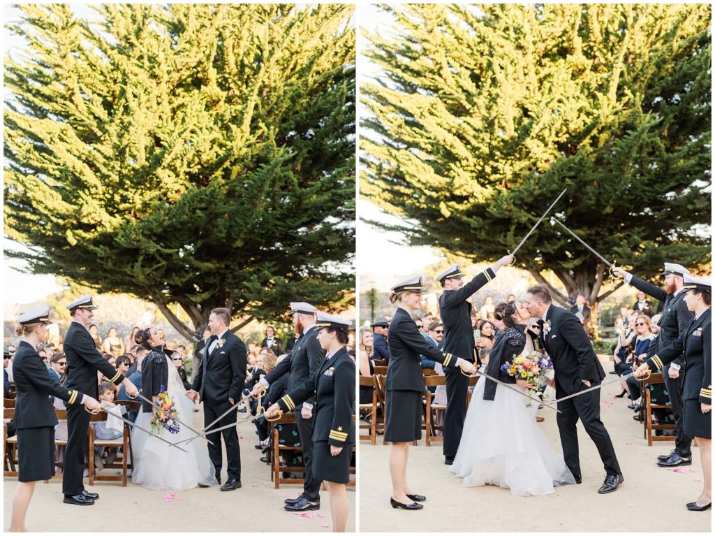 sword arch wedding photos