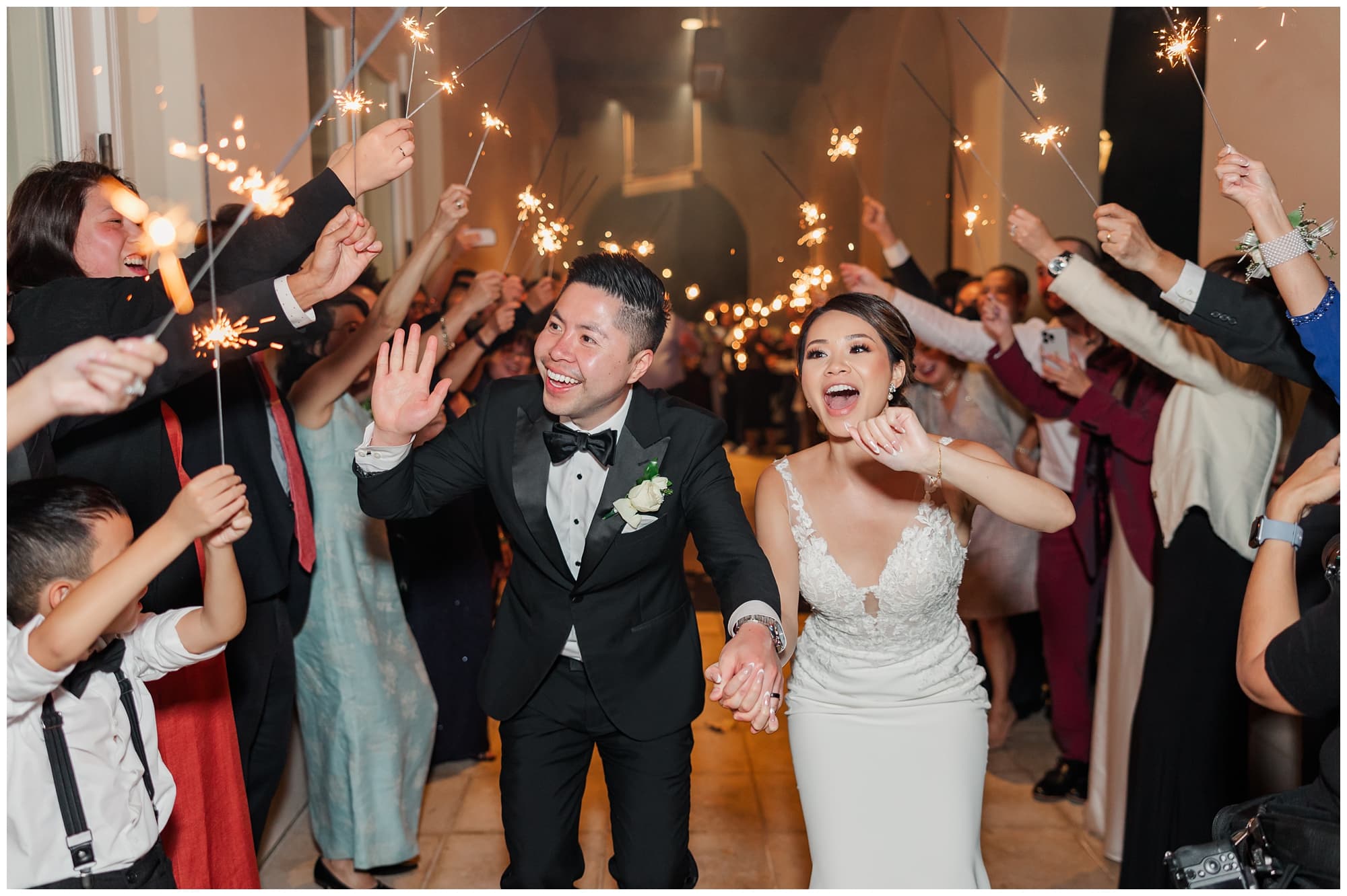 sparkler exit at the club at ruby hill wedding