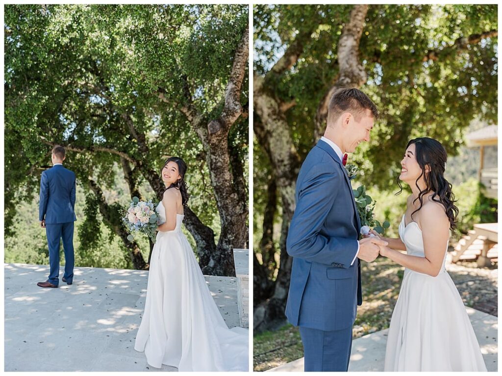 first look at carmel valley wedding