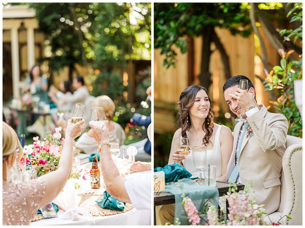 wedding toasts at the gardens at sutter creek