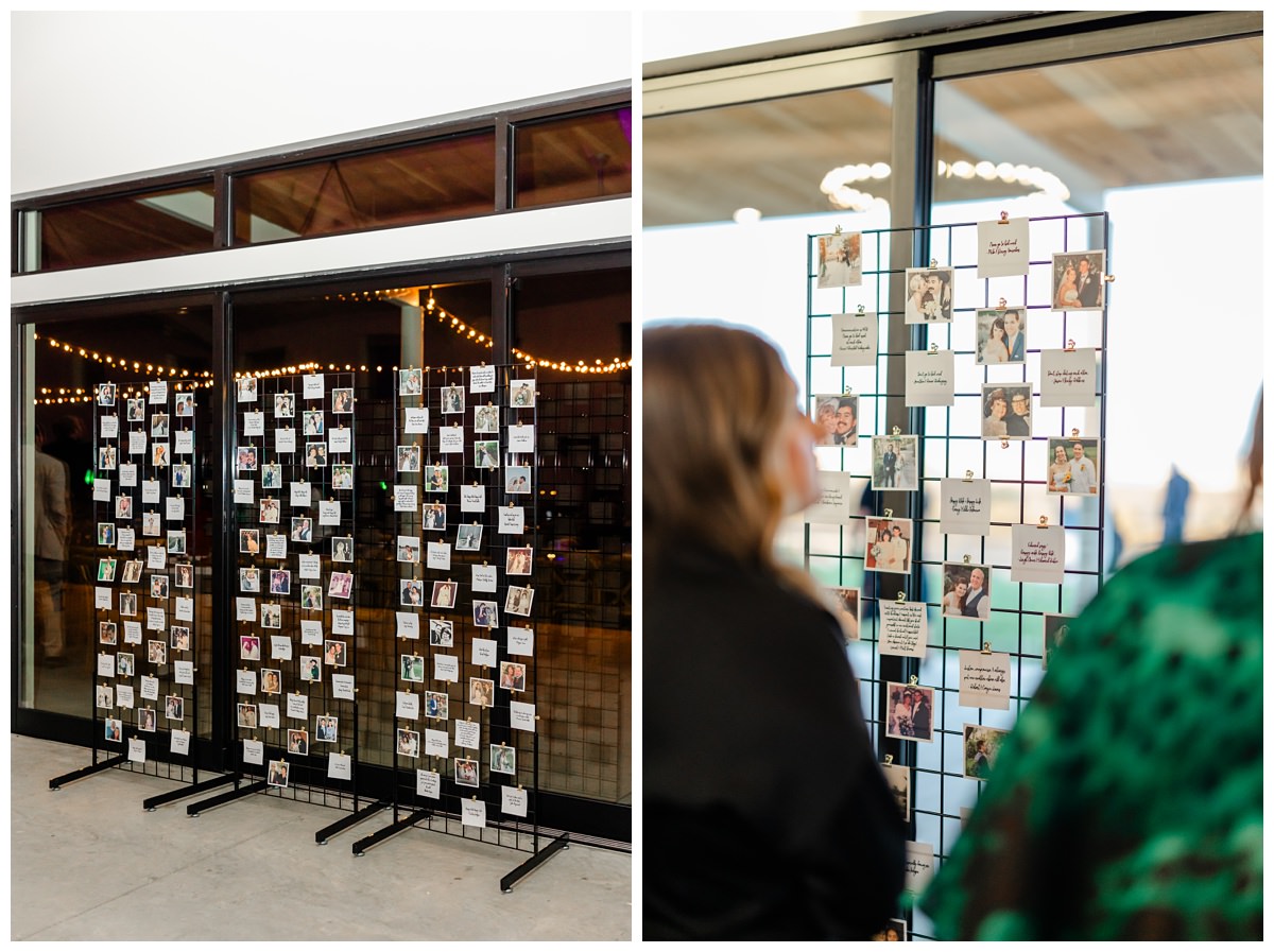 photo wall at wedding